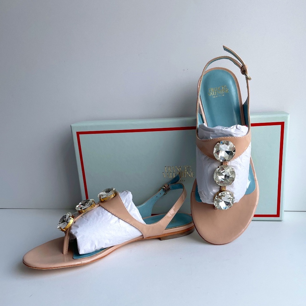 Frances Valentine Blush Patent Leather Sandals